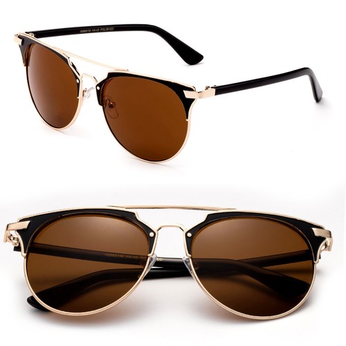 Gafas de sol de gran tamaño con borde de cuerno Dapper Moda Top Bar Tono Hombres Mujeres - Imagen 4 de 6