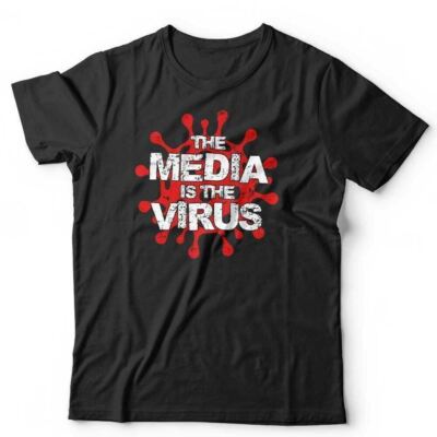 The Media Is The Virus Tshirt Unisex - Pandemie, TV, Quarantäne, Lockdown