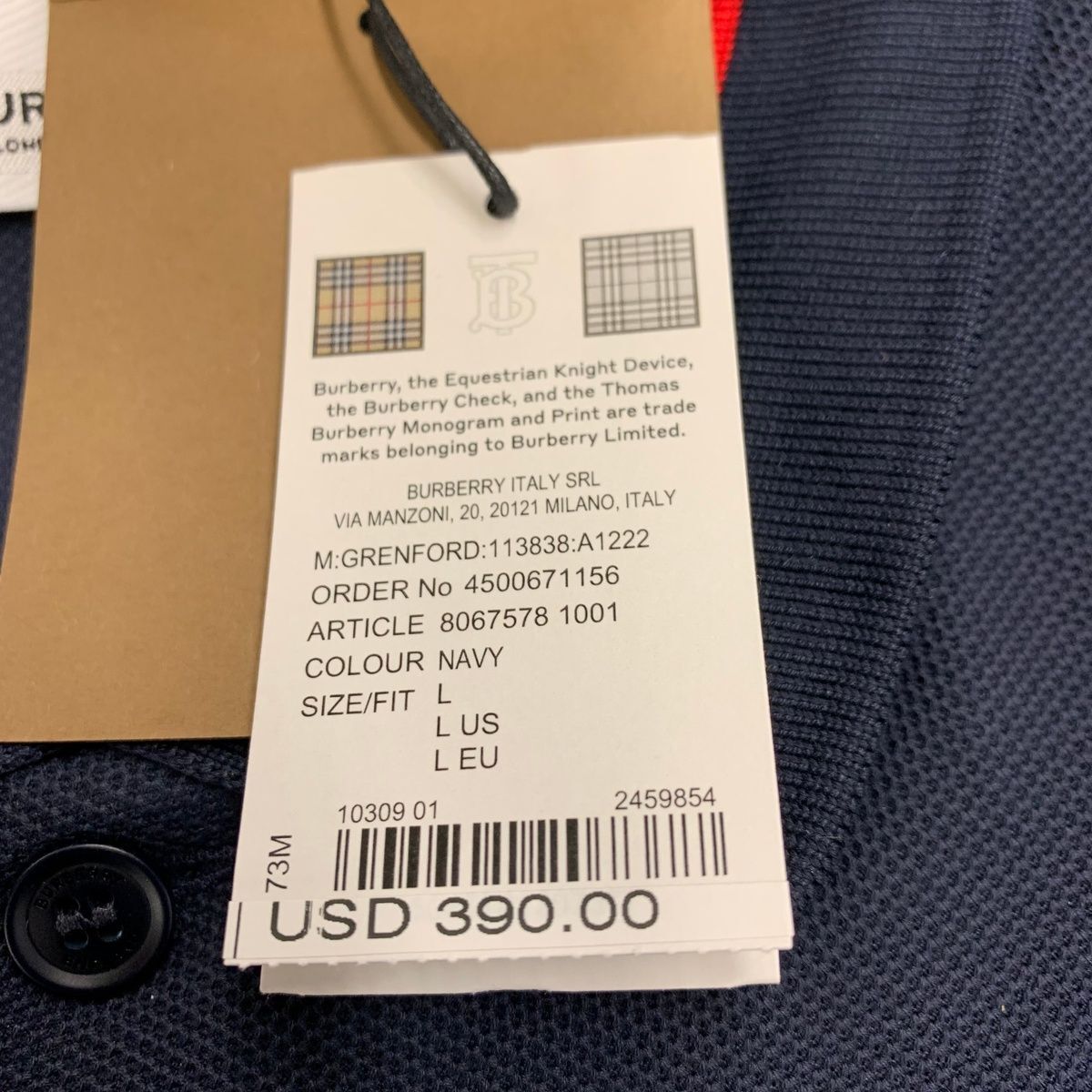 BURBERRY LONDON ENGLAND Grenford Short Sleeve Polo Men's