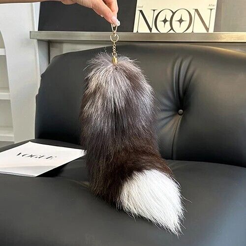 40 cm echter Fuchspelzschwanz Schlüsselanhänger niedlich Frauen Handarbeit Schlüsselring Halter Damen Geschenk - Bild 20 von 40
