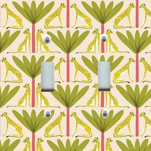 Lichtschalter Platte Abdeckung KÜSTE WOHNDEKO TROPISCHE PALME MIT GEPARDEN - Bild 1 von 26