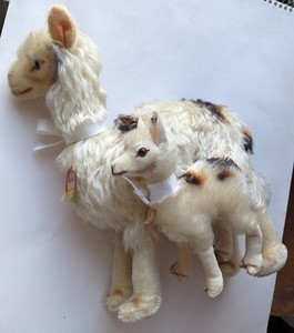 Vintage STEIFF toys Both LLAMA MAMA & Baby 1950s Excellent Con Some IDs