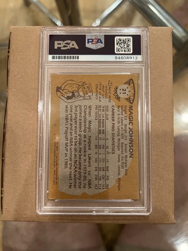 Magic Johnson Signed 1981 Topps #21 Lakers HOF PSA/DNA AUTO MINT 9 Authentic - Picture 4 of 5