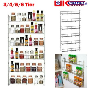 4/5/6 Tier Spice Herb Rack Holder Kitchen Jar Wall Door Storage Display Shelving 4/5/6 Tier Spice Herb Rack Holder Kitchen Jar Wall Door Storage Display Shelving
