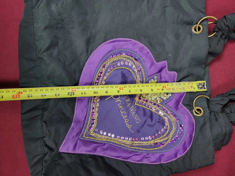 Vera Wang Princesa Bolso de Mano Monedero Grande Lentejuelas Corazón Brillo Belleza Foto 2 de 4