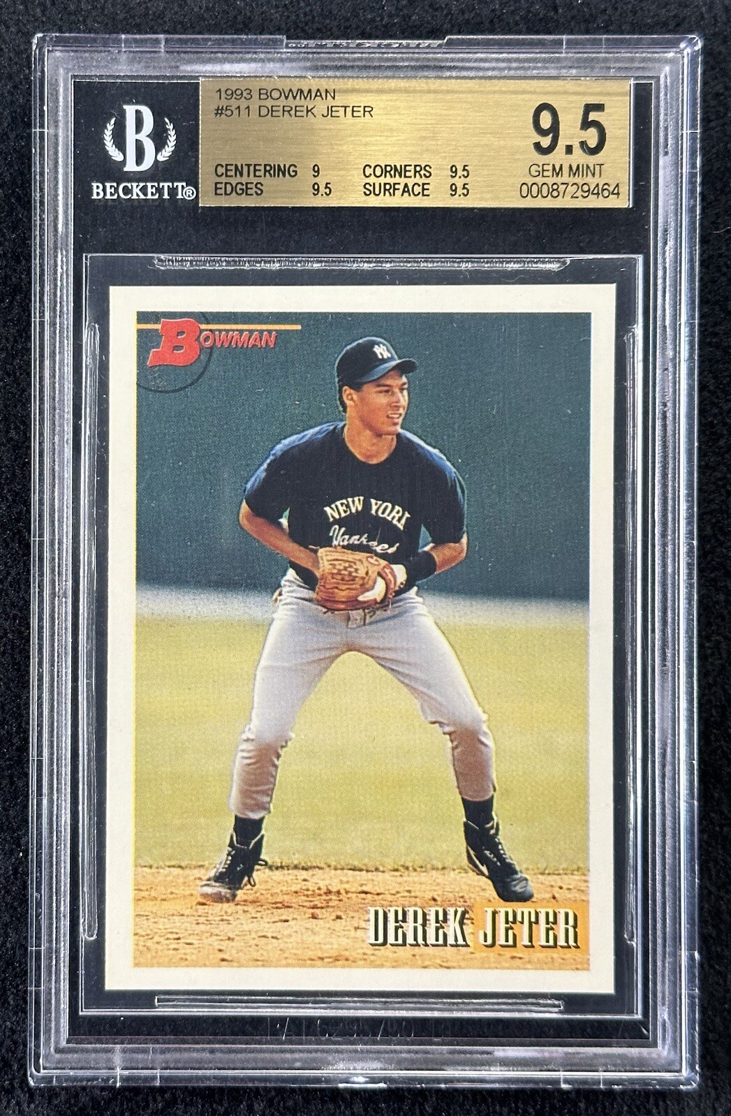 1993 Bowman #511 DEREK JETER BGS 9.5 (GEM MINT) - New York Yankees - RC - HOF