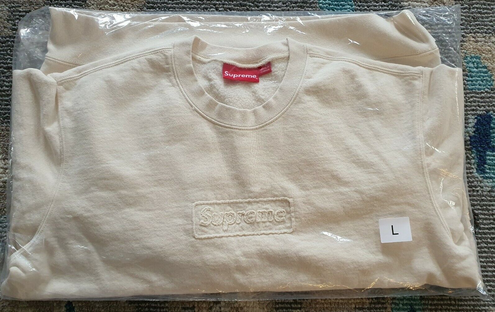 Supreme Cutout Box Logo Mens Size Large Crewneck Sweatshirt SS20