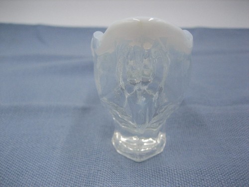 Fenton Vintage Glass Shoe Floral Clear White Opalescence GLOWS Rare Tip Design - Picture 5 of 14