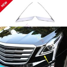 Fit For Cadillac XT5 2017-2022 ABS Chrome Front Headlight Lamp Strip Trim 2PCS
