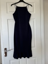 Missguided Navy Bodycon Dress Frill Hem Size 10