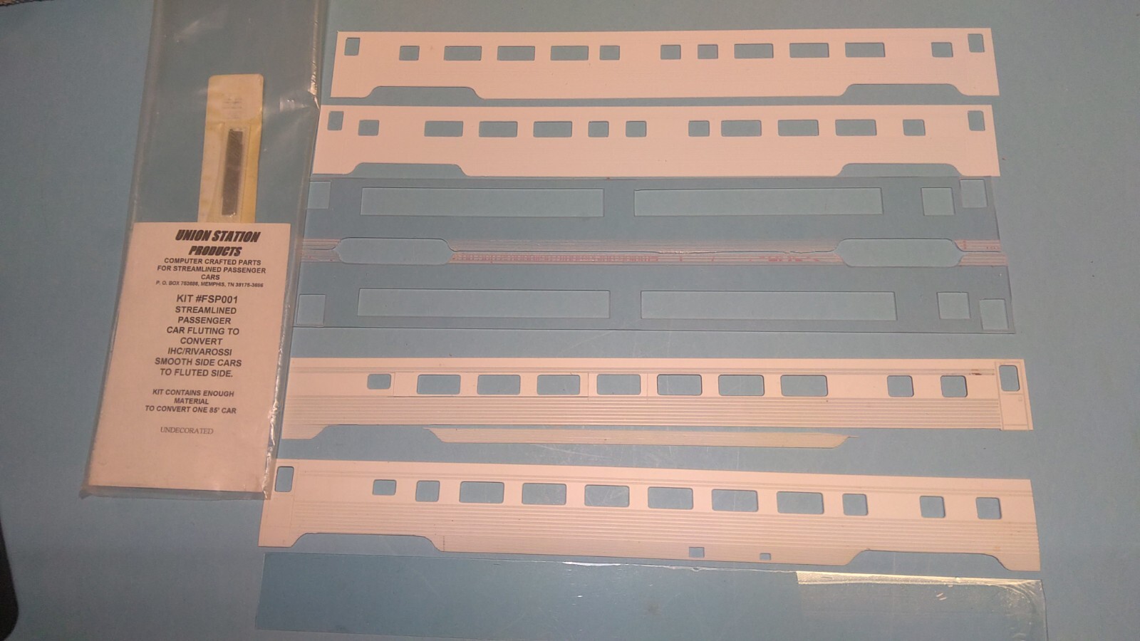 HO Scale Union Station Plastic Passenger Car Sides Kit SP001 Set of 2