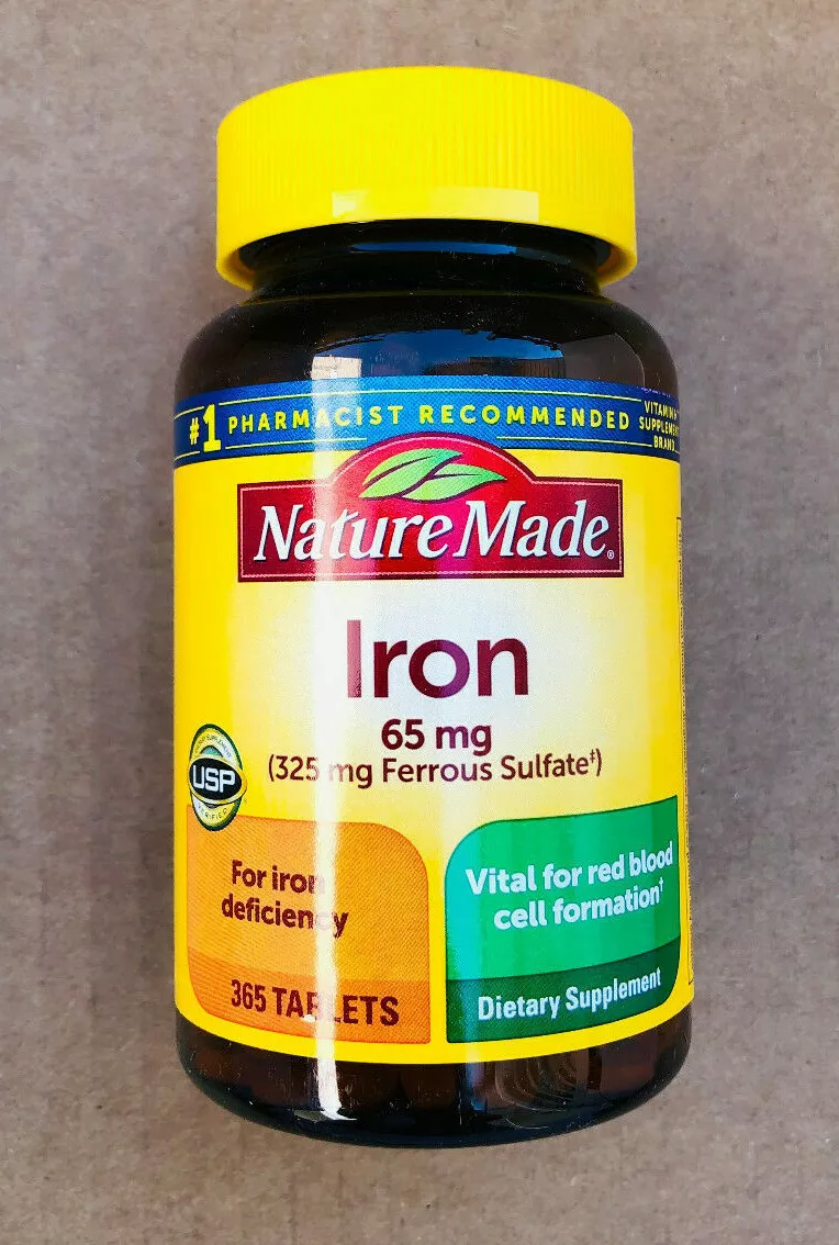 Nature Made Iron 65 mg 365 Tablets Dietary Supplement