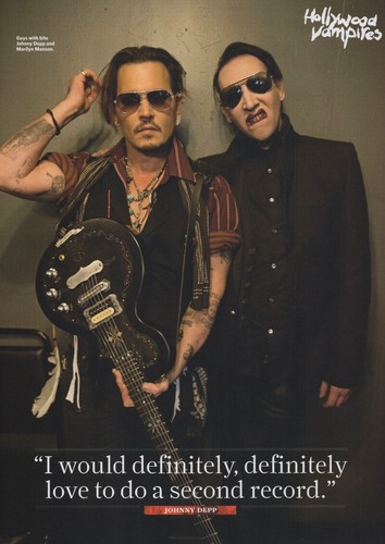 Hollywood Vampires - Johnny Depp & Marilyn Manson - Full Size Magazine Advert