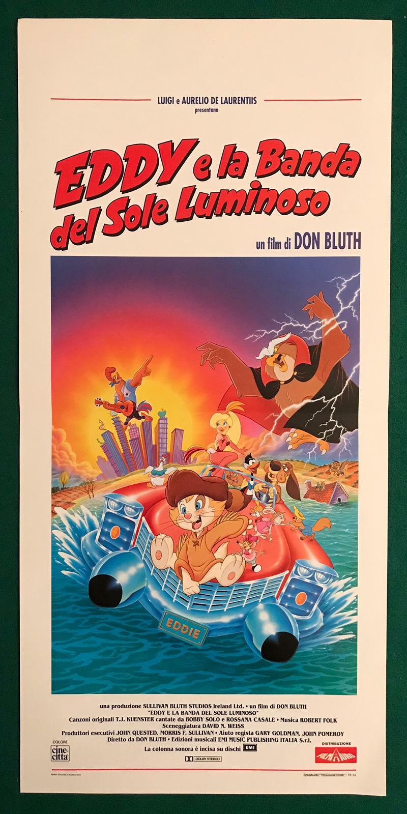 Locandina originale film Eddy e la banda del sole luminoso (1991) - Regia di Don Bluth, Gary Goldman