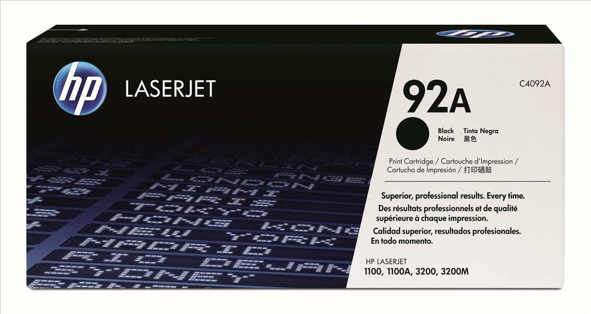 Genuine HP C4092A 92A Black Toner Cartridge Laserjet 1100 3200 VAT Incl A-
