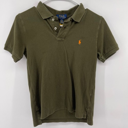 Polo Ralph Lauren Polo Shirt Short Sleeve Casual Olive Green Kids Size M - Picture 2 of 5