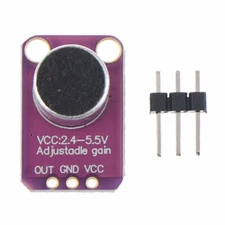 Hiletgo 2Pcs Electret Microphone Amplifier Max4466 Module Adjustable Gain Blue