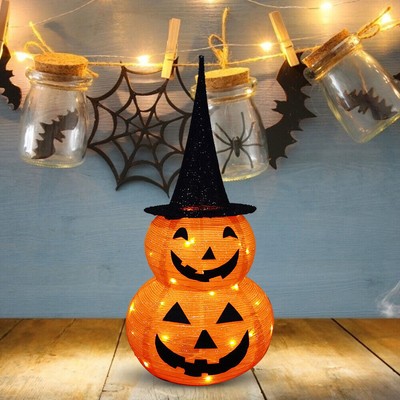 Halloween Collapsible Pumpkin with Star Hat 3FT Halloween Pumpkin Decoration NEU