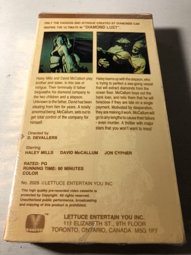 Diamond Lust (1975) VHS Drama Haley Mills David McCallum AKA: Kingfisher Caper - Picture 2 of 3