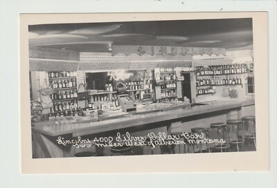 POSTCARD RPPC LINCOLN 4000 SILVER DOLLAR BAR TWO MILES WEST OF ALBERTSON MONTANA