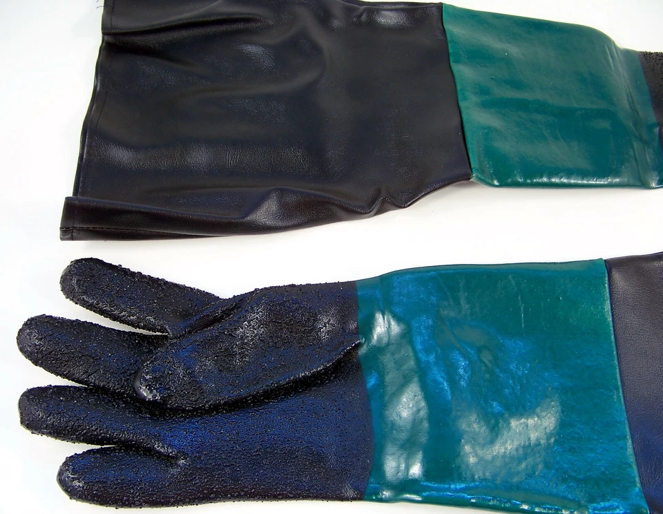 Guantes de gabinete de chorro de arena de repuesto de 23" de largo con apertura de 8" de diámetro 1 par de guantes Foto 2 de 3