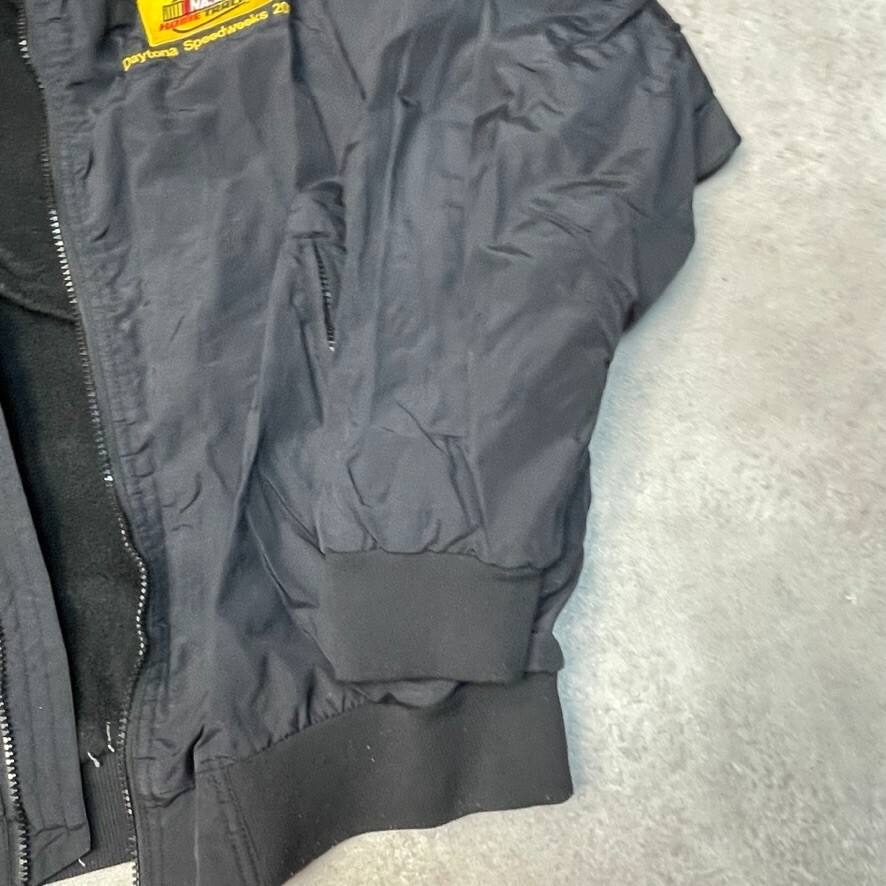 Nascar Daytona Speedway Jacket Mens Medium 2009 Y2K Vintage Bomber Coat, Black image 5