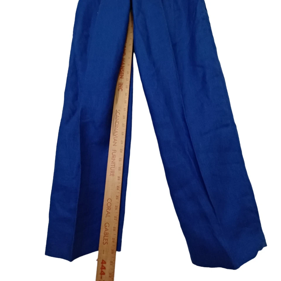 Pantalones plisados JH Collectibles para mujer 14 azul lino pierna recta forrados verano Foto 4 de 4