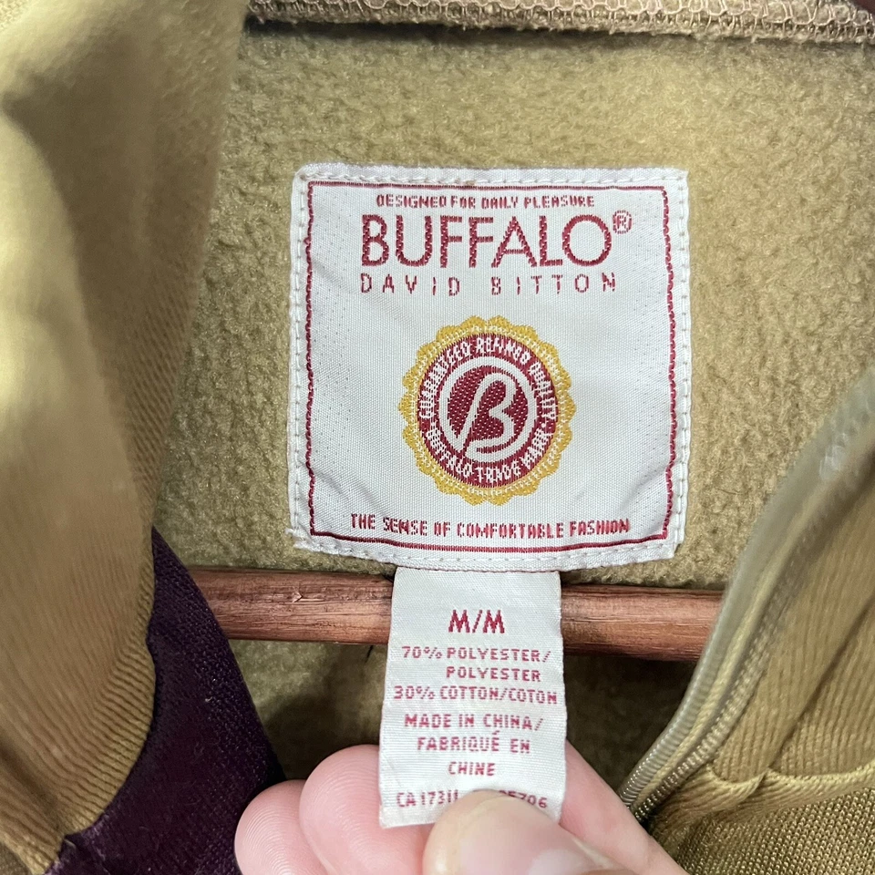 Chaqueta deportiva Buffalo David Bitton para hombre talla M granate garra blanca exhibición jersey Foto 2 de 4