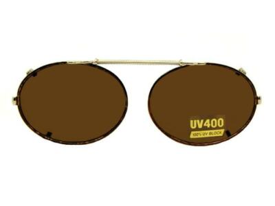 Brown Oval Clip-On Sunglasses for Men QT-SUN Spex Oval - Kit Pack - 1 Frame w/ 4 Fashionable  main image 4