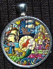 Princess Ariel Little Mermaid Disney Disneyland Silver Pendant Necklace Jewelry