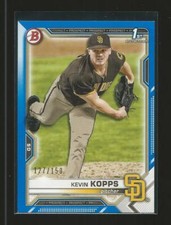 2021 Bowman Draft Kevin Kopps Padres #7 RC Rookie Blue Parallel Rare Sp 127/150
