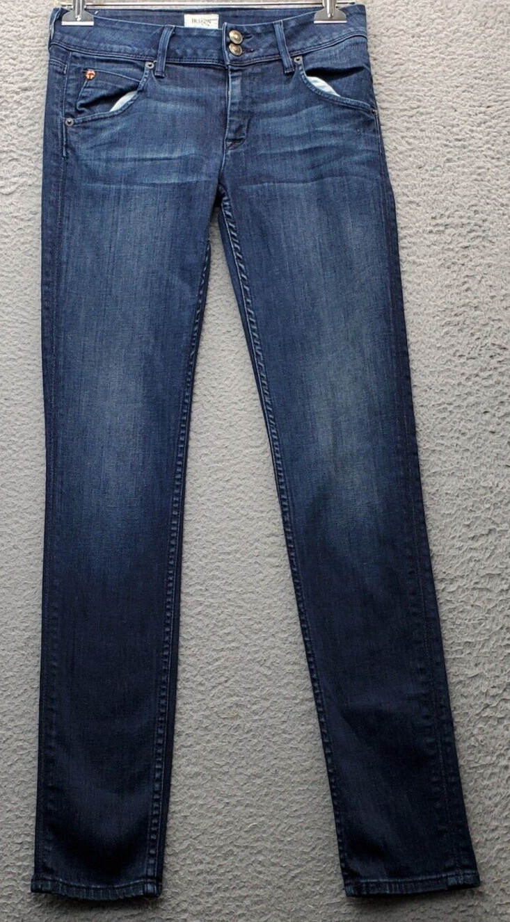 Womens Blue Denim Stretch Mid Rise High Waist Super Skinny L