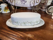 Johann Haviland Forever Spring Covered Butter Dish Bavaria Germany