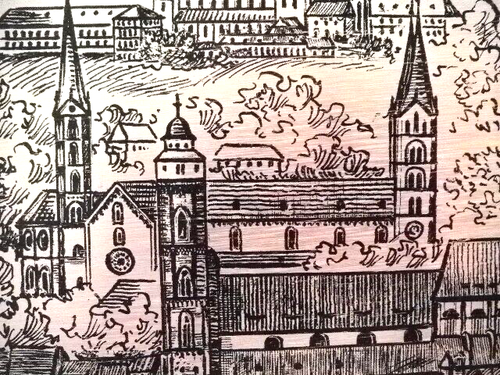 PEWTER PLATE OF CHURCH VIERKIRCHENBLICK BAMBERG BILDKUNST BITTENBRUNN W GERMANY - Picture 3 of 11