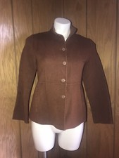 Alexandra Bartlett Felted Boiled Wool Sweater Jacket cardigan brown Small ￼