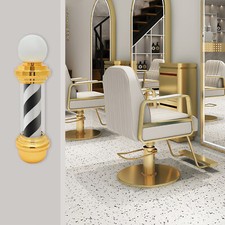 Barber Pole Light,Black,White,Gold Rotating Hair Salon Open Sign,IP54 Waterproof