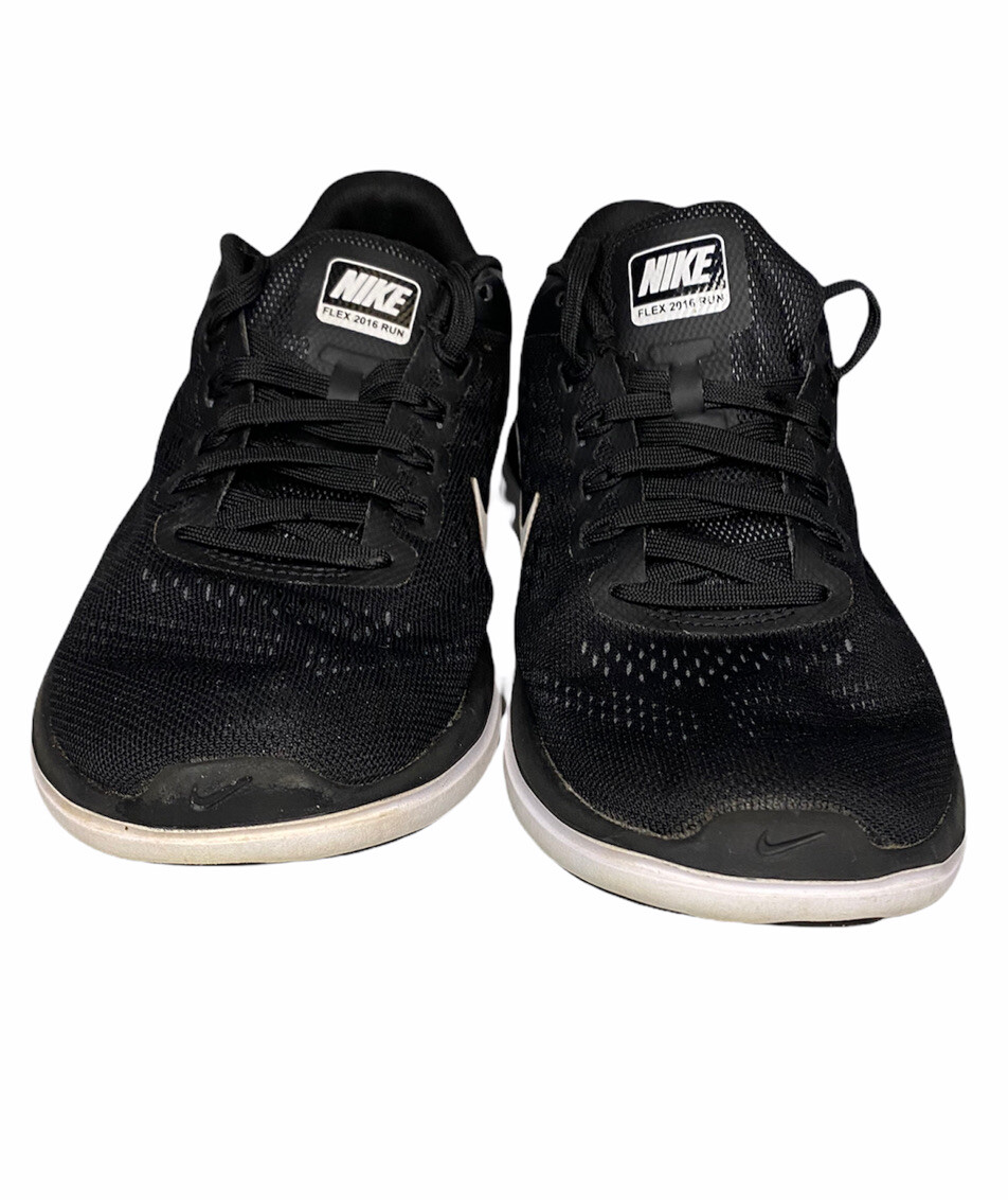 Nike Flex 2016 Run 830369-001 Womens Black White Athletic Running Shoes  Size