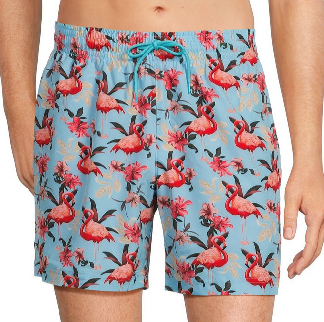 Плавки Caribbean Digital Flamingo с 6 внутренними швами, Lt Blue, XXL- 6 внутренних швов