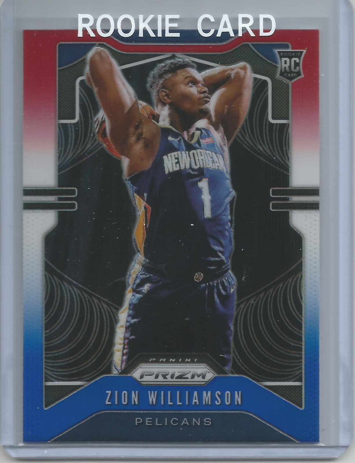 Zion Williamson RC 2019-20 Prizm RED WHITE & BLUE Prizm ROOKIE Card #248