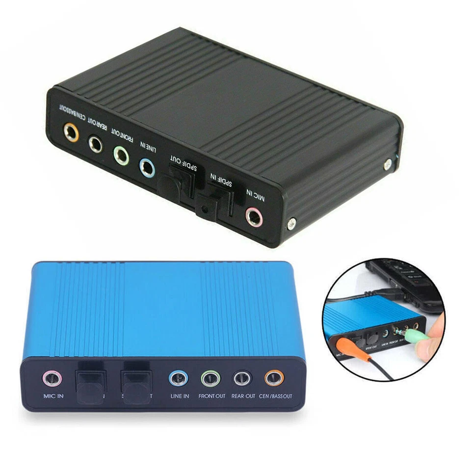 External 6 Channel USB 5.1 Audio Output Adapter Sound Card SPDIF for Laptop - Image 2 of 4