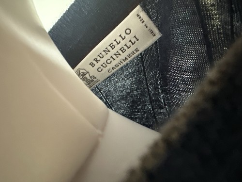 Brunello Cucinelli Silk & CASHMERE Navy Blue Pullover Sweater Size 48 SLIM FIT - Picture 9 of 9