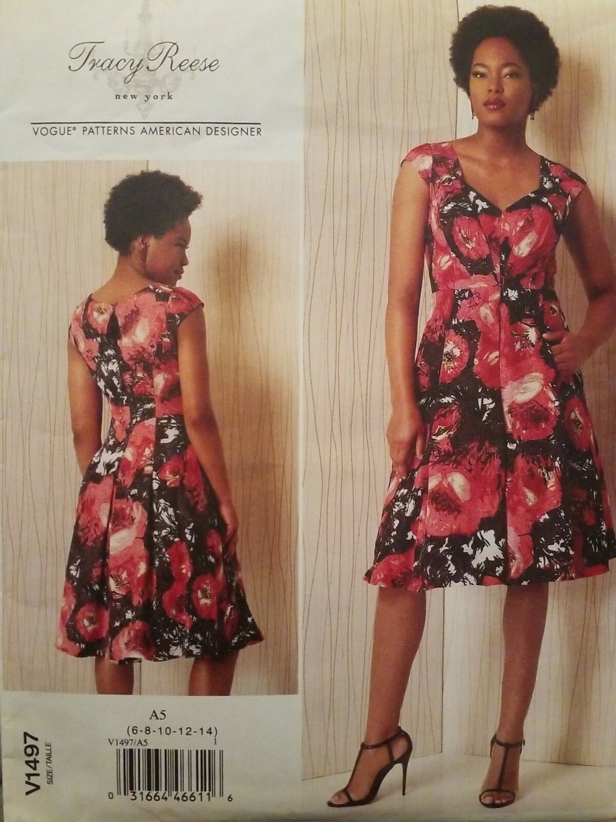 Vogue Pattern V1497 6 8 10 12 14 Tracy Reese American Designer Dress Uncut NEW | eBay Vogue Pattern V1497 6 8 10 12 14 Tracy Reese American Designer Dress Uncut NEW | eBay