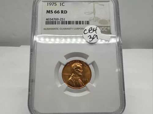 1975-P  Lincoln Cent  NGC MS66RD CB4-39