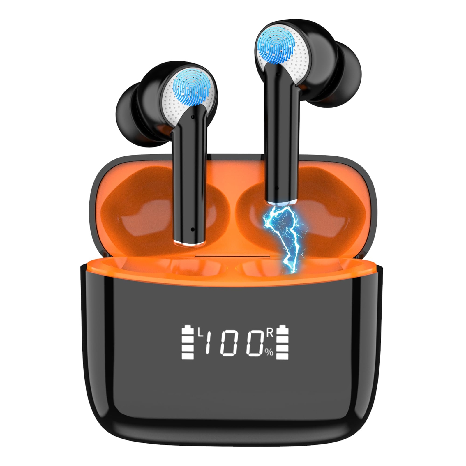 Carviki Earbuds Bluetooth 5.3 Headphones Wireless with Dual Power DisplayTouc...