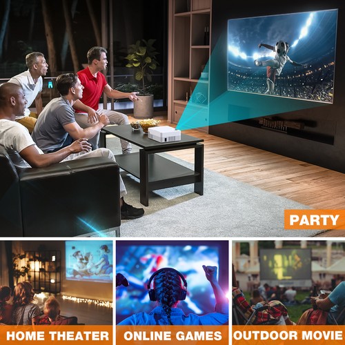 4K Mini Android Projector WiFi Bluetooth Smart 1080P Home Movie Video Projector - Picture 2 of 7