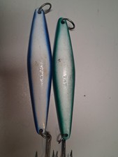 (2) SALAS Fishing  TNT Iron JIGS LURES Heavy Yo Yo 26ozl 10 Inches White Blue.