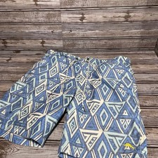 Tommy Bahama Relax Mens Swim Trunks Shorts Geometric Print Blue Medium