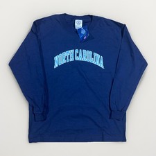 University North Carolina UNC Tar Heels Boys Size L Long Sleeve T-Shirt Navy Blu
