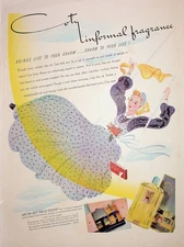 Original 1938 Vintage Health & Beauty Ad: Coty informal Fragrance Brings Life