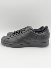 Adidas Men  s Superstar Originals Size 4 All Black EG4957 